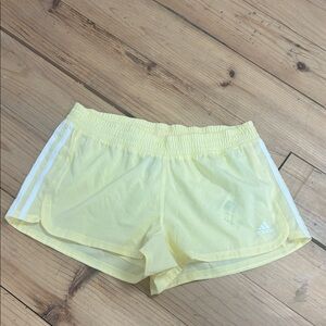 Adidas Women's Light Yellow Athletic Shorts